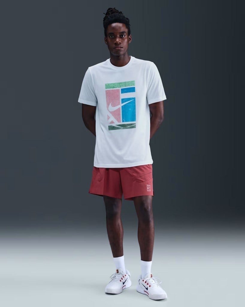 NikeCourt HV1788-100 Dri-FIT Erkek Tişört - Beyaz