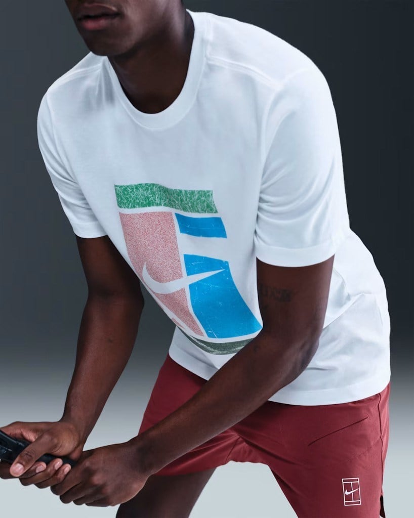 NikeCourt HV1788-100 Dri-FIT Erkek Tişört - Beyaz