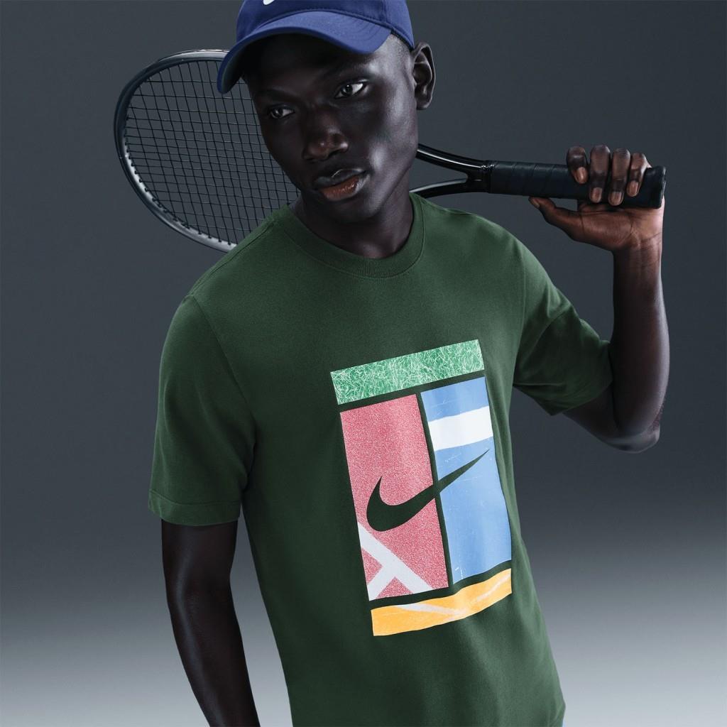 NikeCourt HV1788-323 Dri-FIT Erkek Tişörtü - Yeşil