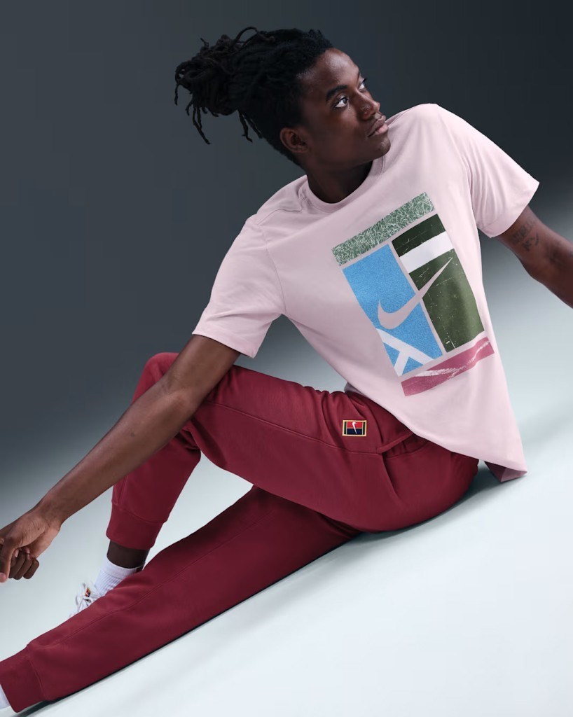 NikeCourt HV1788-667 Dri-FIT Erkek Tişörtü - Silt Red