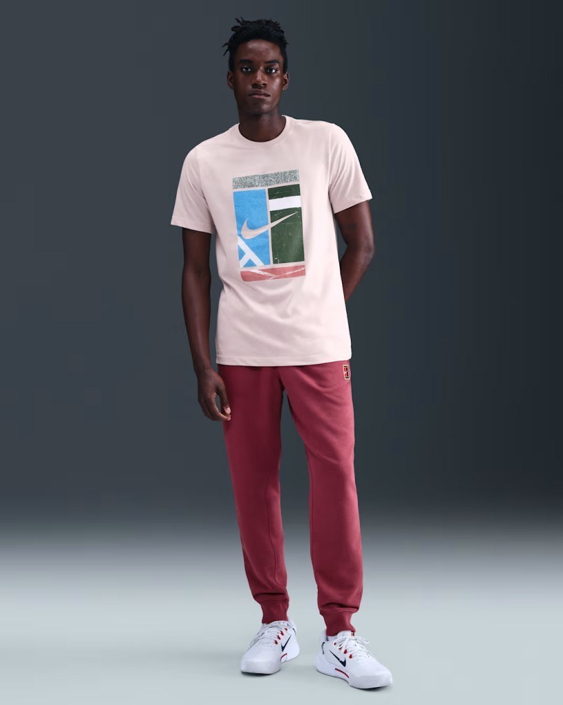 NikeCourt HV1788-667 Dri-FIT Erkek Tişörtü - Silt Red