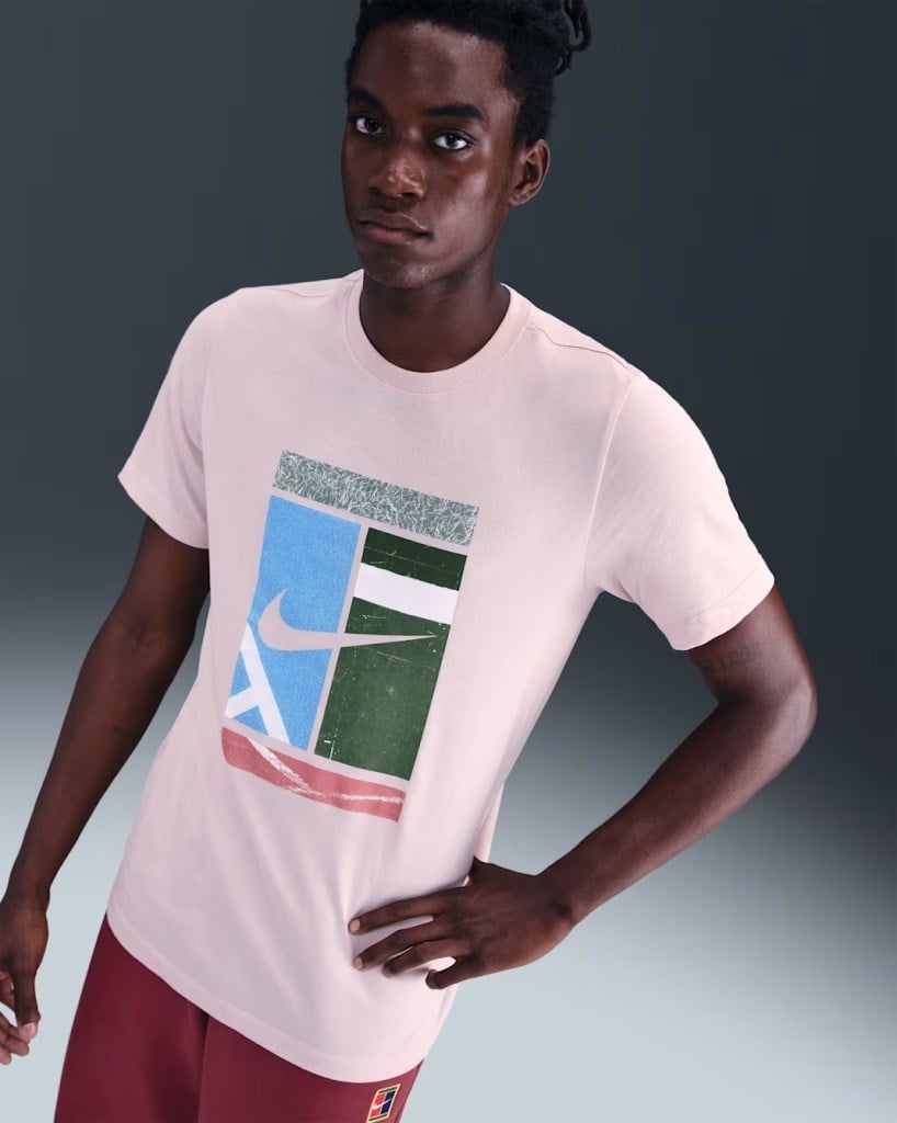NikeCourt HV1788-667 Dri-FIT Erkek Tişörtü - Silt Red