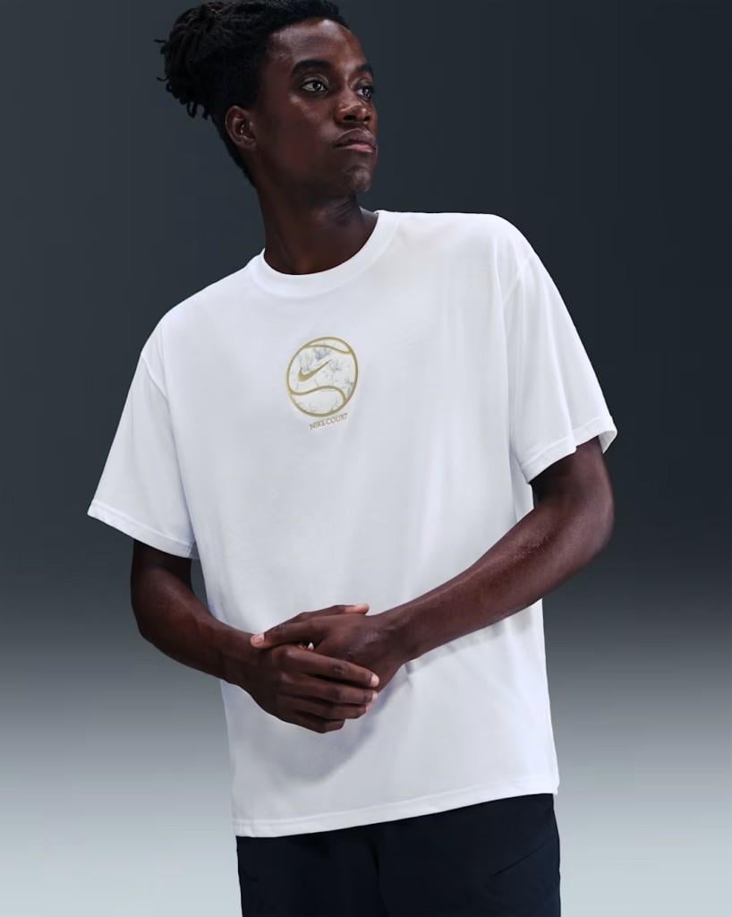 NikeCourt IO6234-100 Dri-FIT Max90 Erkek Tişört - Beyaz