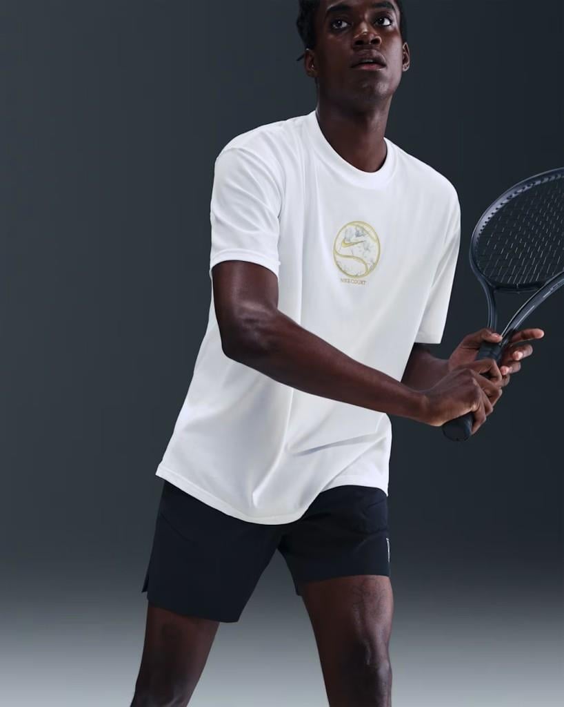 NikeCourt IO6234-100 Dri-FIT Max90 Erkek Tişört - Beyaz