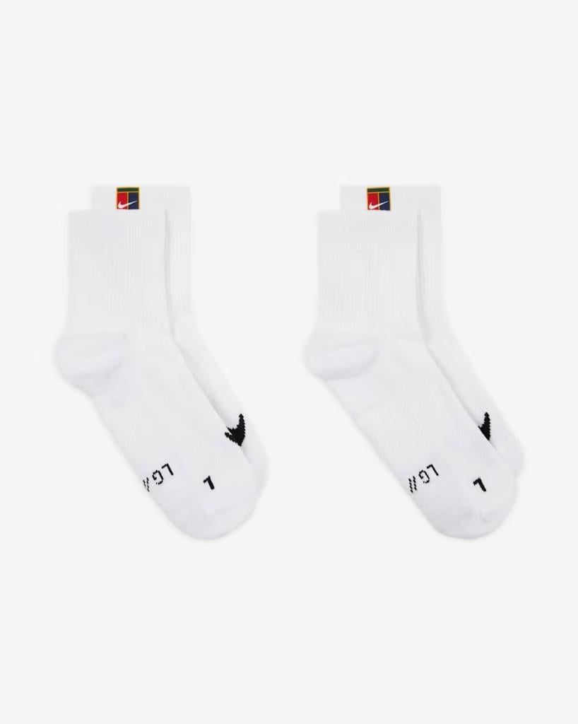 NikeCourt Multiplier Max CU1309-100 Tenis Bilek Çorapları (2 Çift) - Beyaz