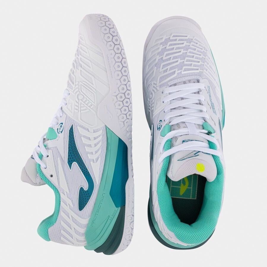 Roland Lady 24 Toprak & Sert Kort Kadın Tenis Ayakkabısı – Beyaz / Turkuaz