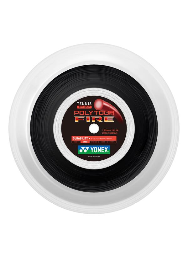 Yonex Polytour Fire 125 Monofilament 200m Tenis Kordajı - Siyah | Yonex