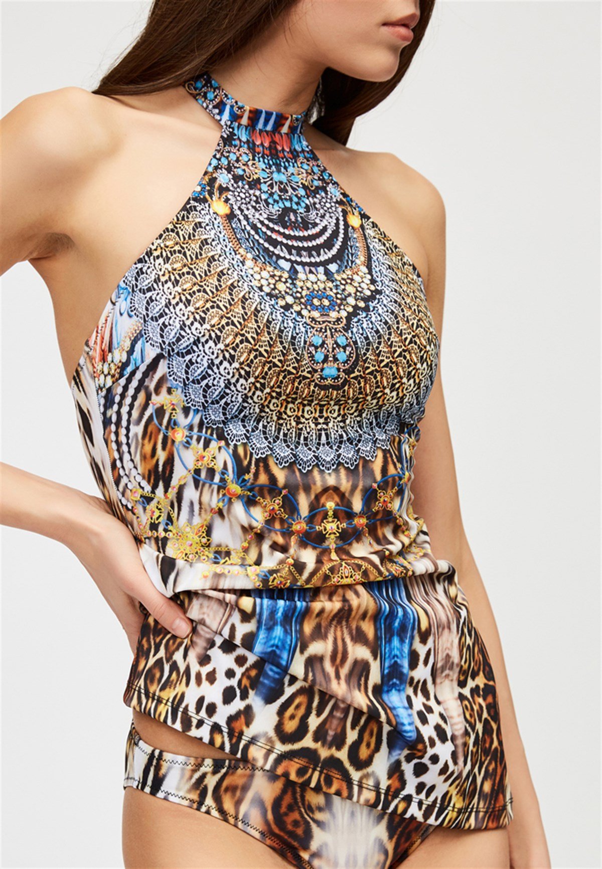 Boyun Detaylı Tankini