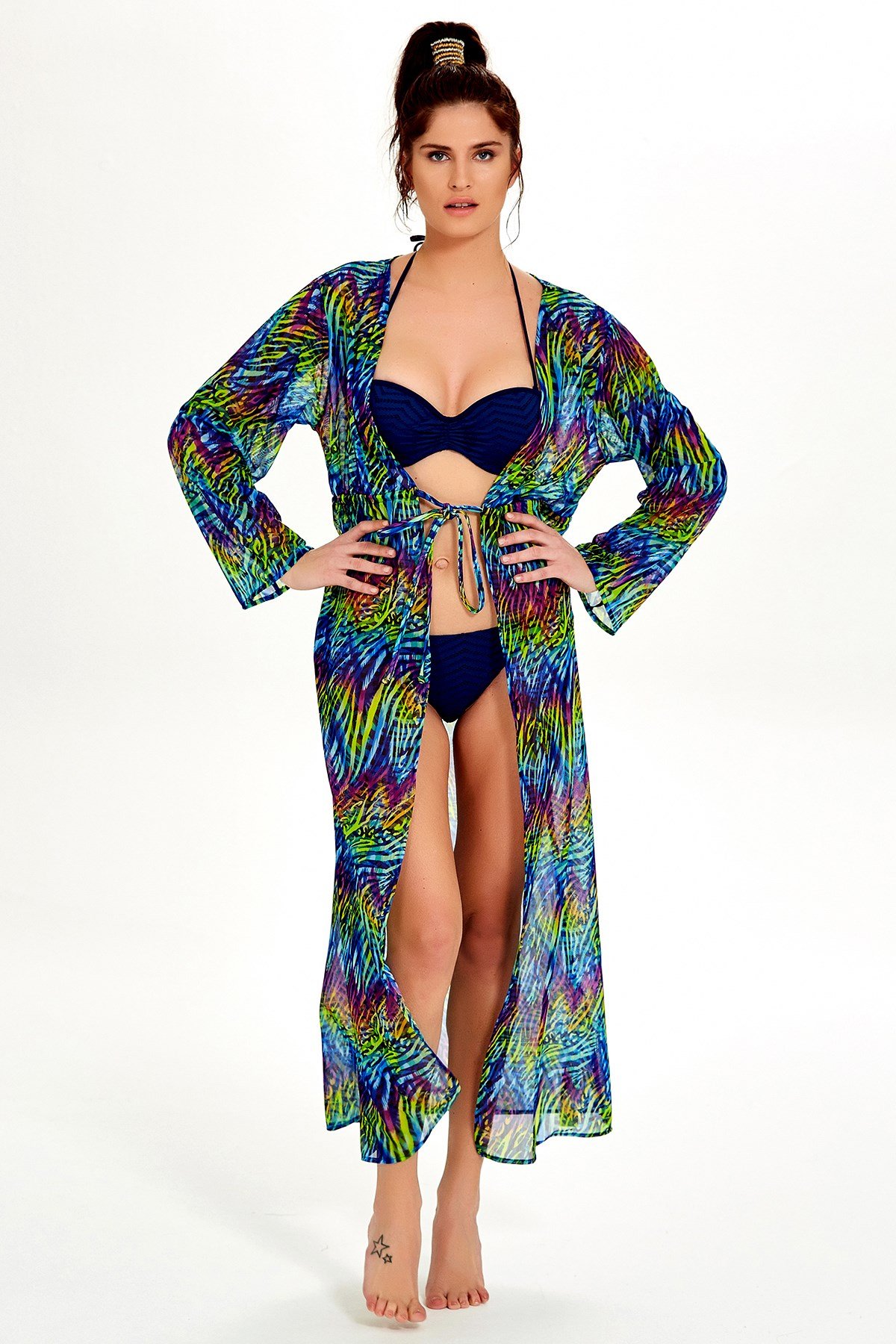 Mavi Desenli Uzun Kaftan en iyi fiyatlarla Argento'da!