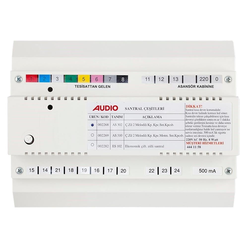 Audio 002268 AS 302 Kapıcılı Çift Zilli 2 Melodili Santral