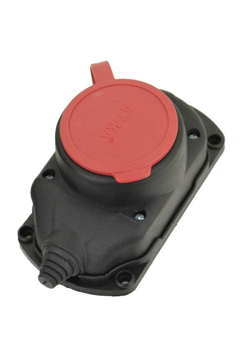 Ayka 3x25 Trifaze Kauçuk Tekli Duvar Prizi