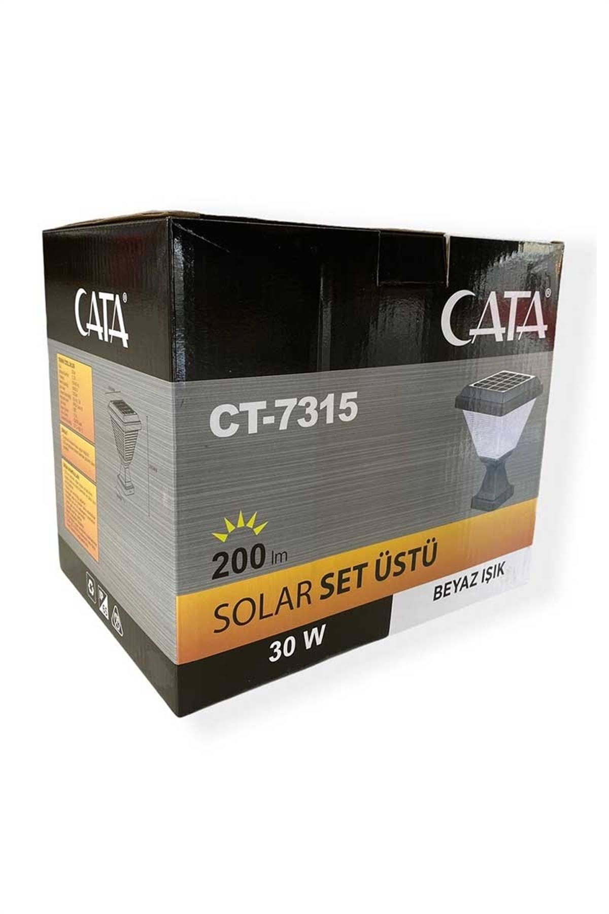 Cata CT-7315 30w Solar Set Üstü Bahçe Armatürü 6500K Beyaz