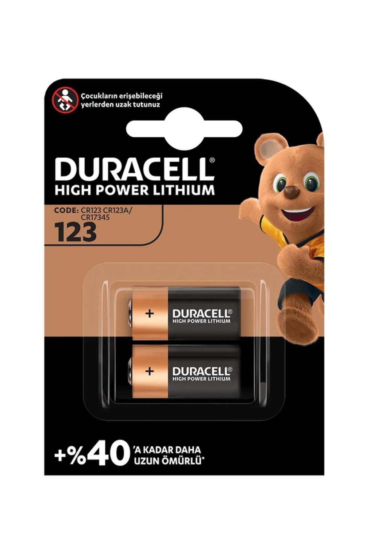 DURACELL ULTRA LİTYUM CR123A 2Lİ