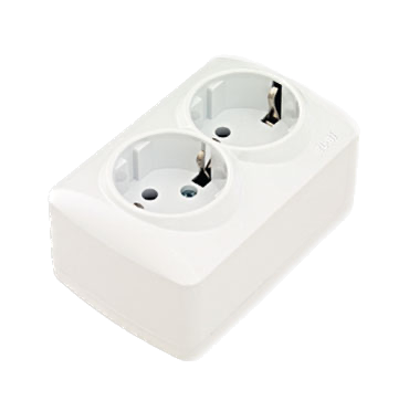 Elbi Alsu 07 Beyaz 2'li Sıva Üstü Topraklı Priz