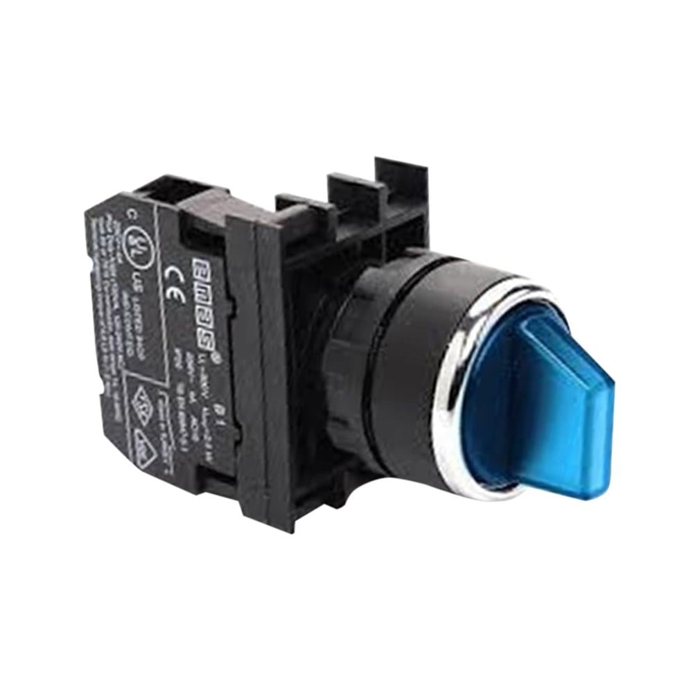 Emas B100SL20M B Serisi Plastik 1NO (0-I) 60° Seçici Kalıcı Işıklı Mavi 22 mm Buton