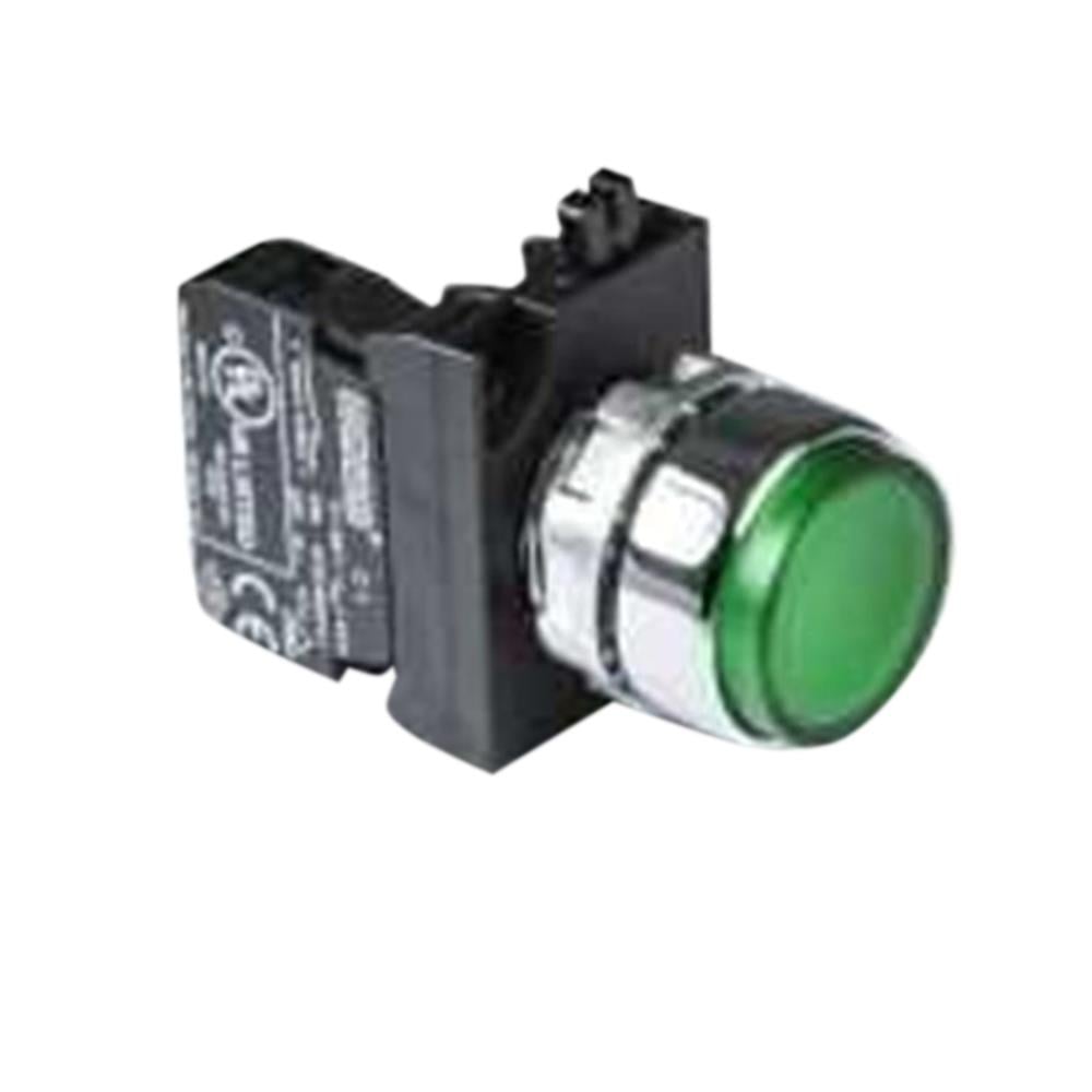 Emas CP190DY CP Serisi Plastik LEDli 1NO 12-30V AC/DC Yaylı Düz Yeşil 22 mm Buton