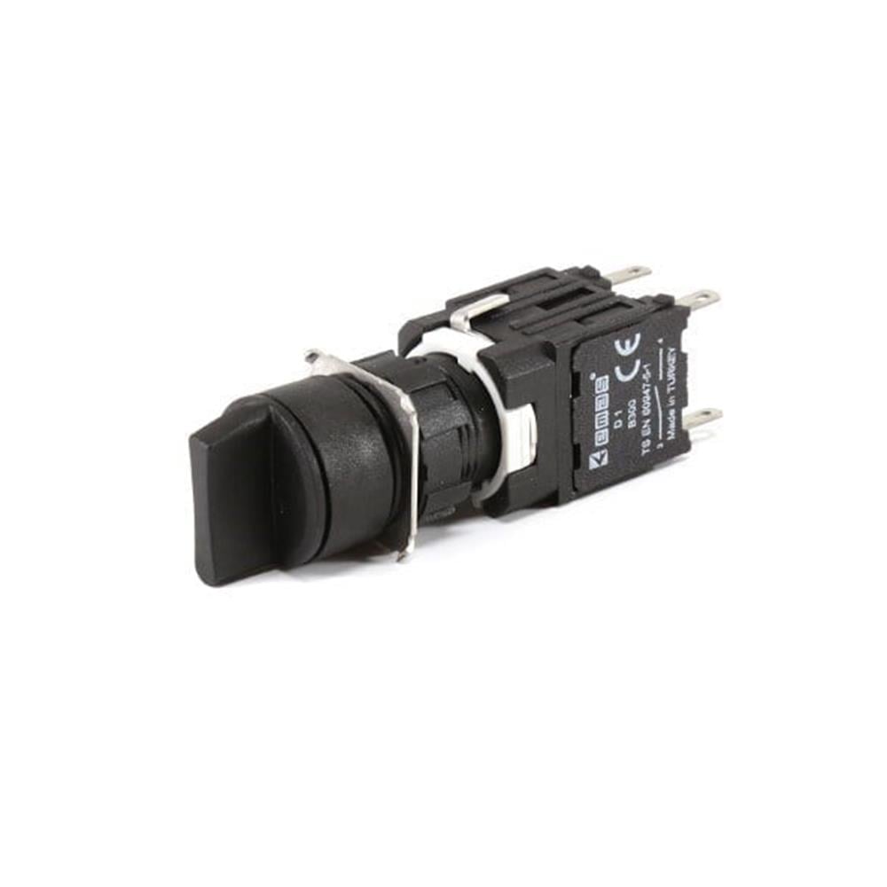 Emas D101YS30 D Serisi Plastik 2NO (II-0-I) 60° Seçici Yuvarlak Kalıcı 16 mm Buton