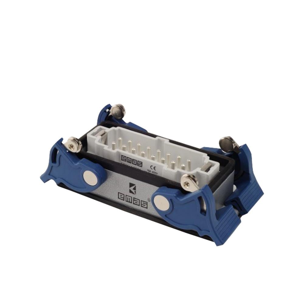 Emas EBM16FM44 Metal 16 Kontak Makine Tipi Fiş 16A Alttan Girişli 4 Mandallı