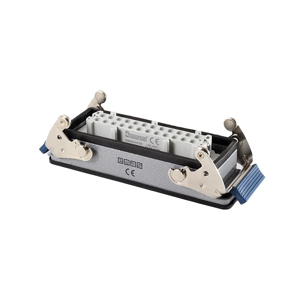 Emas EBM24PM47 Metal 24 Kontak Makine Tipi Priz 16A Alttan Girişli 2 Metal Mandallı