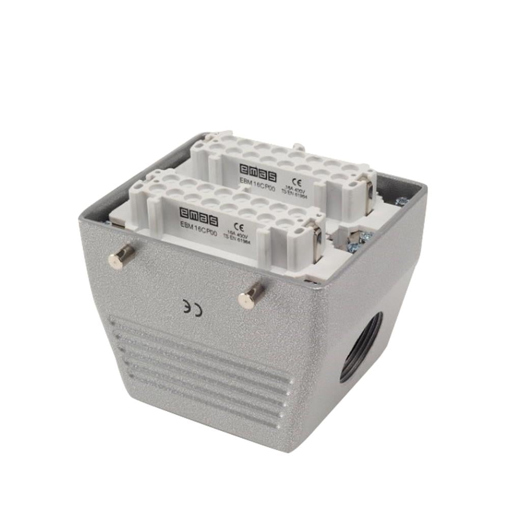 Emas EBM32PU10 Metal 32 Kontak Uzatma Tipi Priz 16A Yandan Girişli