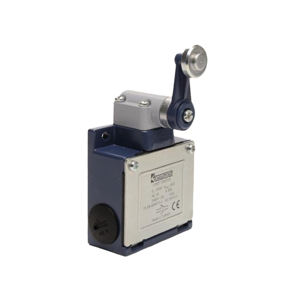 Emas L53K13MEM121 L53 Metal Gövde 18 mm Metal Kollu Makara Ani Hareketli 1NO+1NC Sınır Şalter