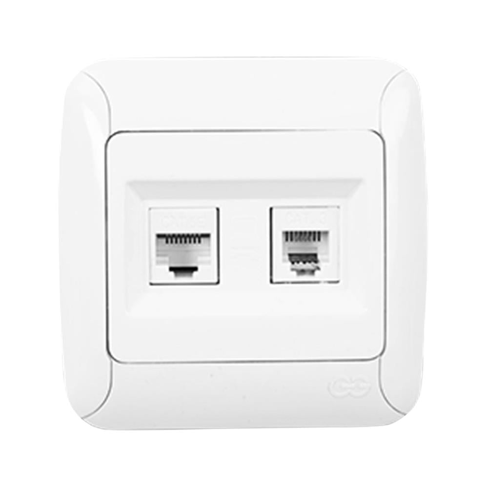 Günsan Fantasy Beyaz Data+Nümeris Telefon Priz Cat6+RJ11 (Kordon Hariç)