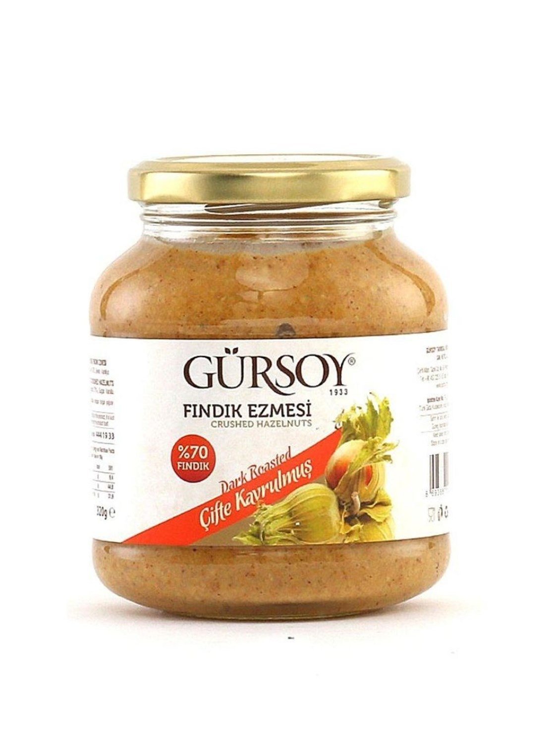 Gürsoy Çifte Kavrulmuş Fındık Ezmesi Cam Kavanoz 320 G X 2 Adet