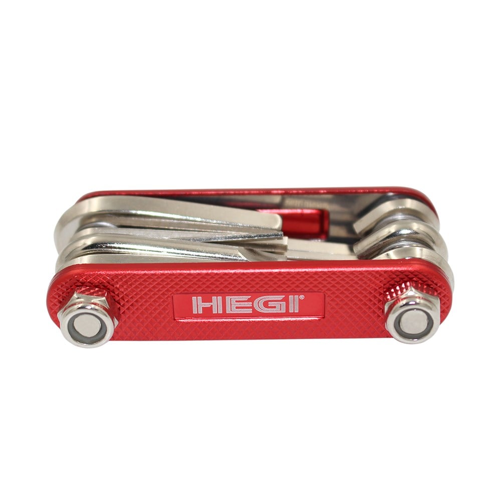 Hegi 10 Fonksiyonlu Paslanmaz Çelik Bisiklet Tamir Aleti - Kırmızı
