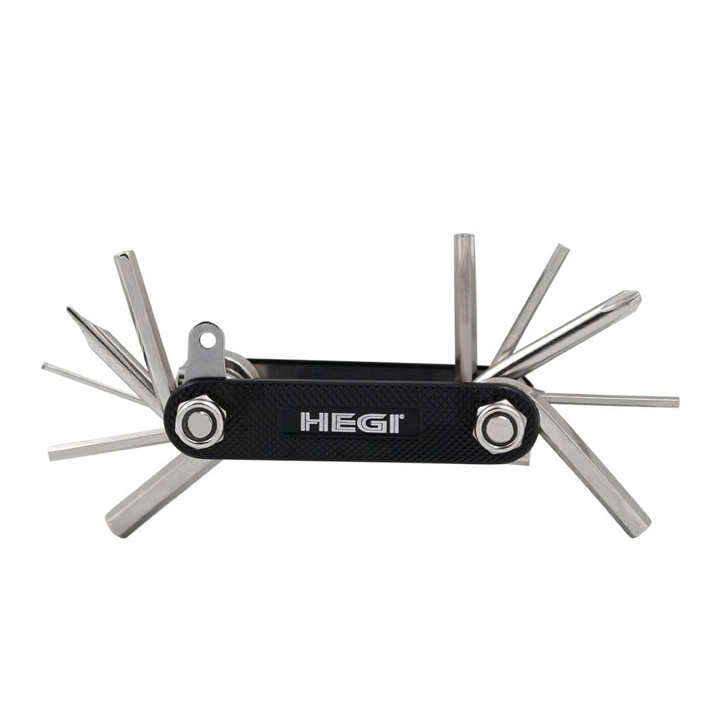 Hegi 10 Fonksiyonlu Paslanmaz Çelik Bisiklet Tamir Aleti - Siyah