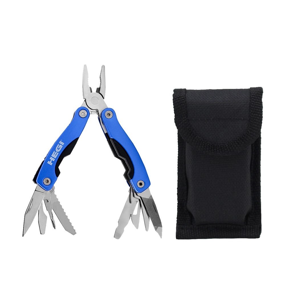 Hegi 10 Fonksiyonlu Paslanmaz Çelik Kamp Pensesi - Mavi