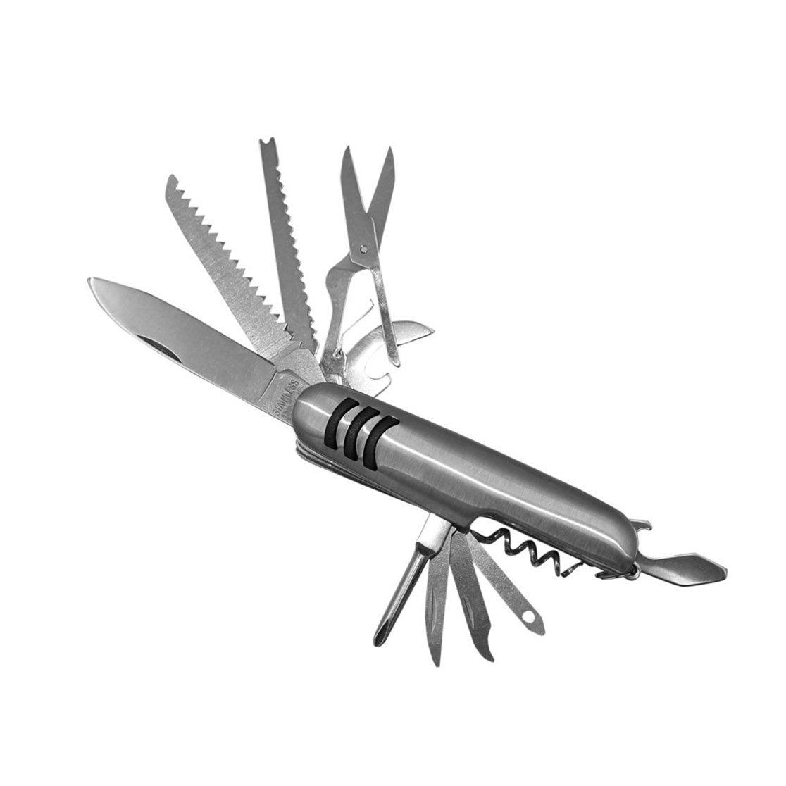 Hegi 11 Fonksiyonlu Krom(Paslanmaz) İsviçre Çakısı - AISI316 - Gümüş Gri