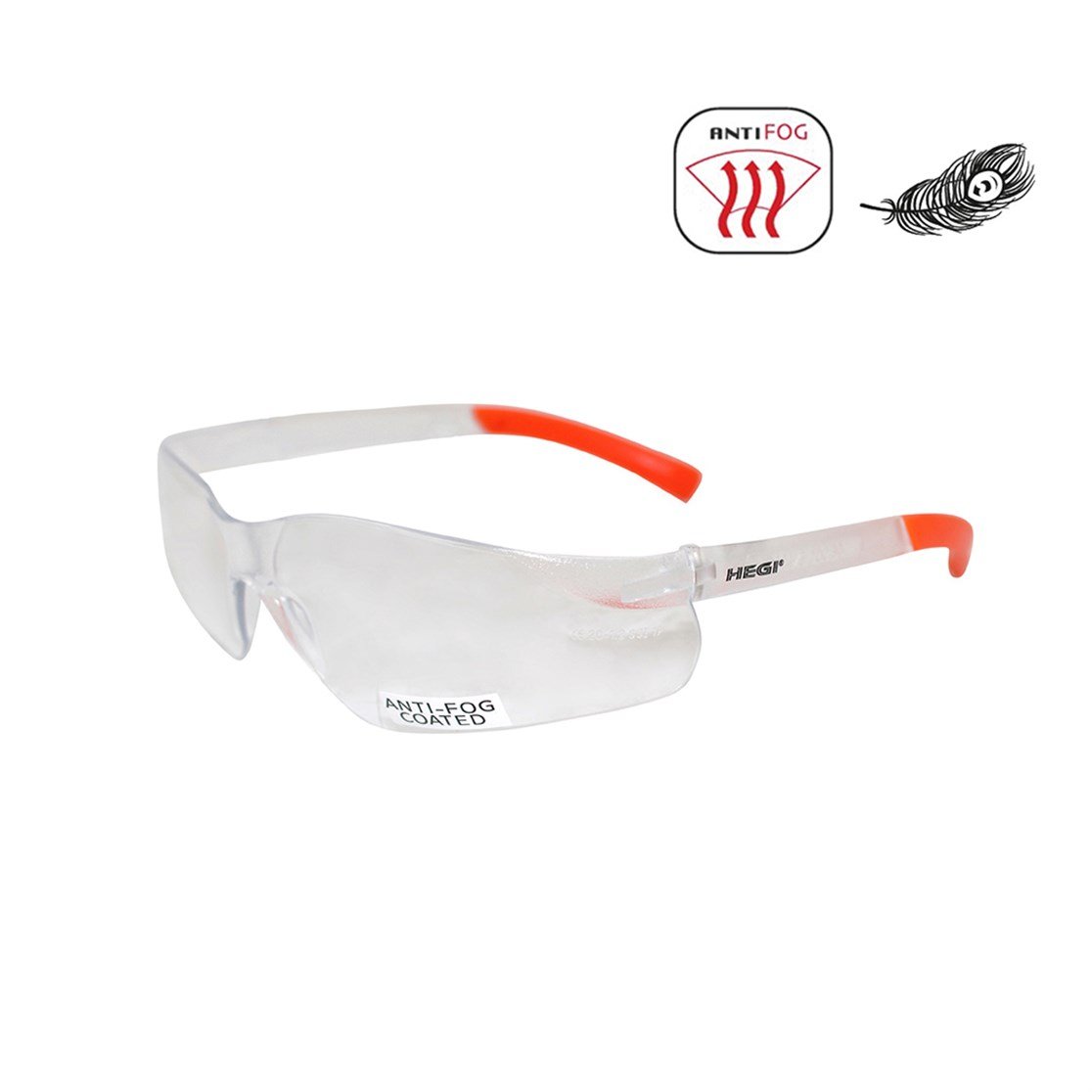 HEGI 91532-1 SEFFAF - TURUNCU (CLEAR - AF) KORUYUCU GÖZLÜK 