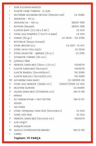 İlk Yardım Çantası 111 PARÇA (seamedical no:42)