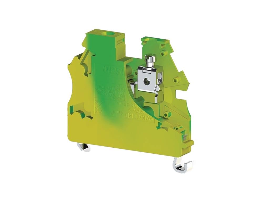 Klemsan 334180 AVK 4T RD 4 mm², AVK RD Serisine uygun , Tek katlı topraklama klemensi, Yalıtım malzemesi PA, Sarı-Yeşil
