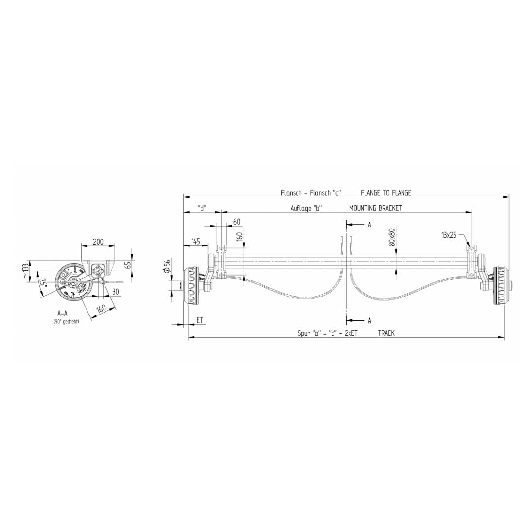 KNOTT 1350 KG 1400MM FRENLİ DİNGİL