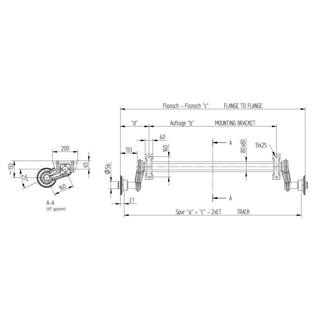 KNOTT 1350 KG 1400MM FRENSİZ DİNGİL