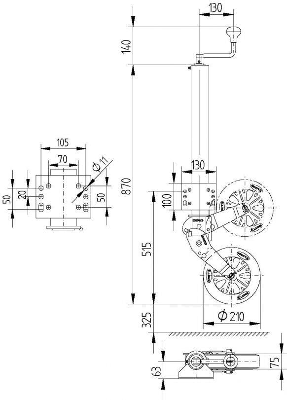 KNOTT 500 KG ÖN DESTEK TEKERİ