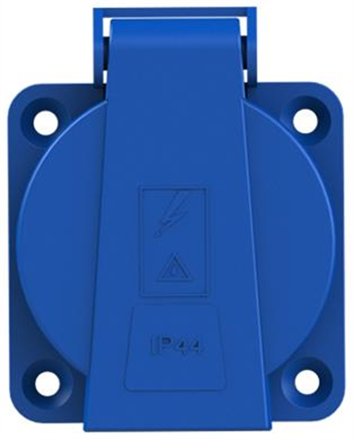Nead 1x16A. Kapaklı Topraklı Pano Prizi Mavi