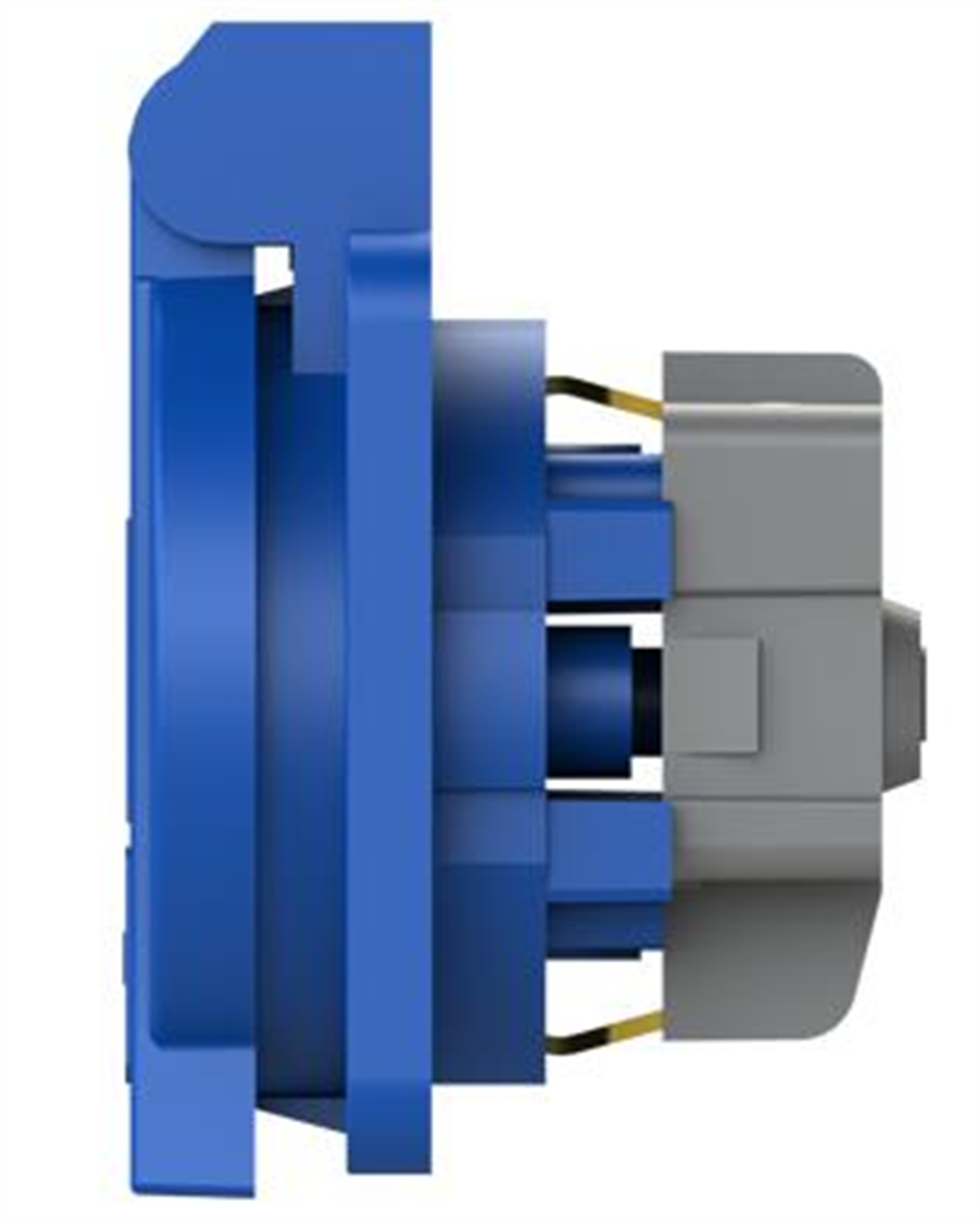 Nead 1x16A. Kapaklı Topraklı Pano Prizi Mavi