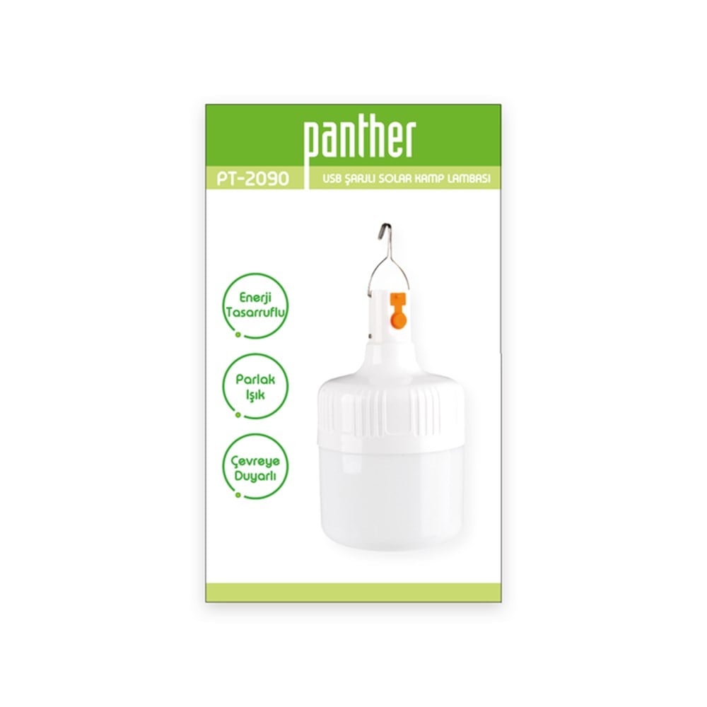 PANTHER PT-2090 USB ŞARJLI SOLAR KAMP LAMBASI