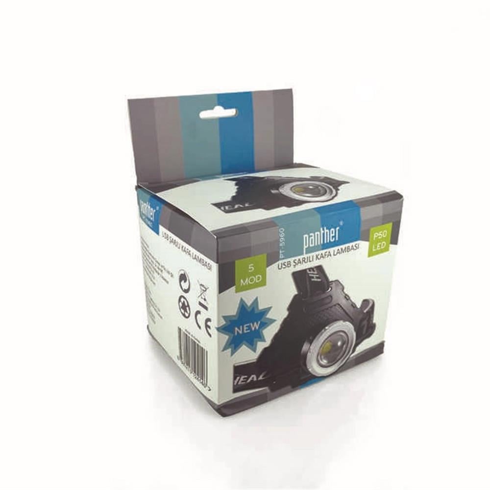 Panther PT-5960 P50 Ledli Şarjlı Kafa Lambası