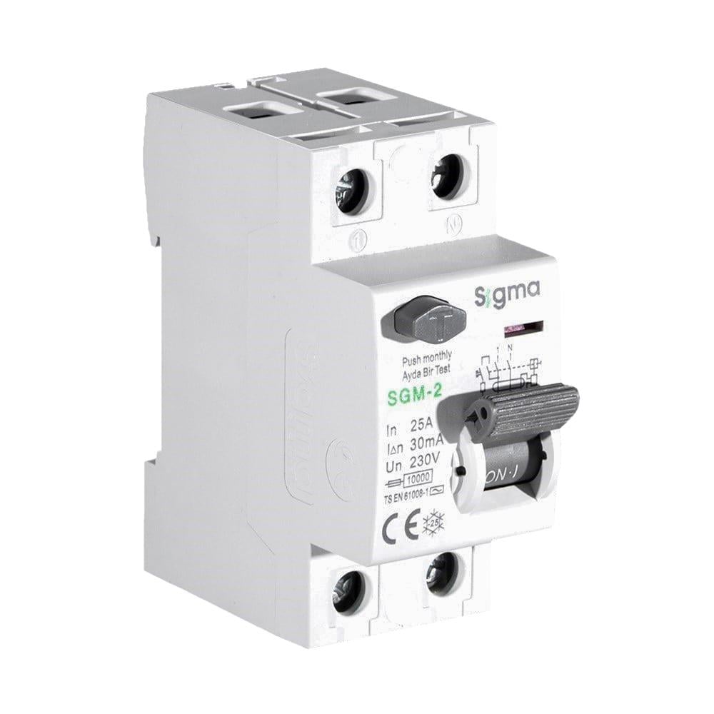 Sigma SGM 2P 30mA 10 kA 25A Kaçak Akım Koruma Rölesi