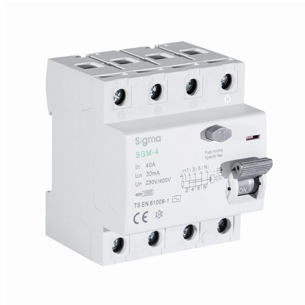 Sigma SGM 4P 300mA 10 kA 100A Kaçak Akım Koruma Rölesi