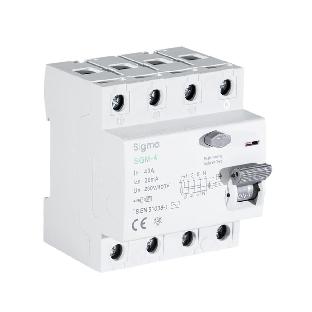 Sigma SGM 4P 30mA 10 kA 63A Kaçak Akım Koruma Rölesi