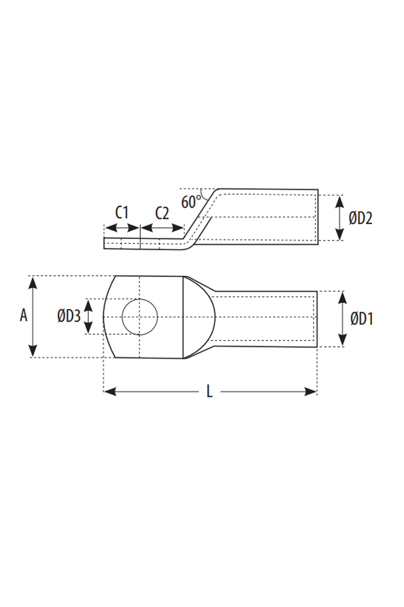 Tork SKP 240 mm²  M12 Sıkmalı Kablo Pabucu