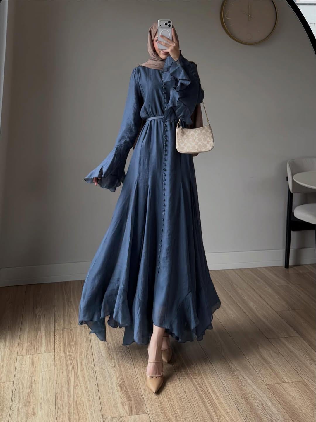 CASSANDRA ELBİSE MAVİ