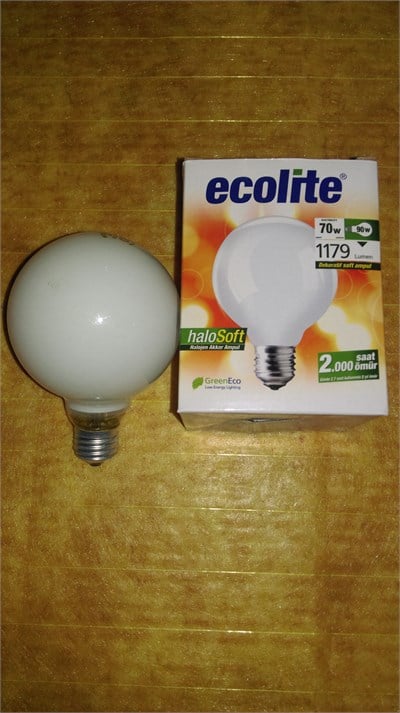 HALOJEN AKKOR AMPUL (SARI) 70W (90W) E27 ECOLİTE 