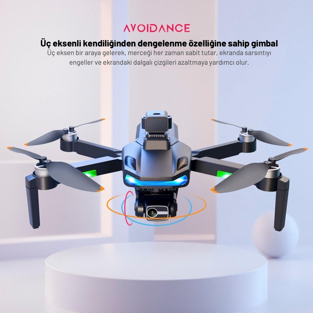 S135Pro Drone GPS 4K Hd Çift Kamera 2 Batarya ile 40 Dakika Uçuş Süresi Engelden Kaçınma Ve BENİ TAKİP ET modu