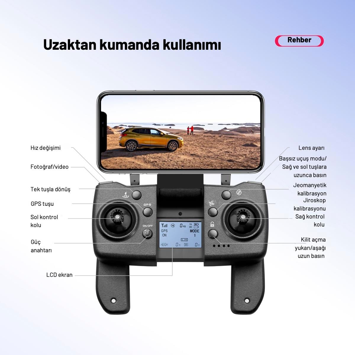 S135Pro Drone GPS 4K Hd Çift Kamera 2 Batarya ile 40 Dakika Uçuş Süresi Engelden Kaçınma Ve BENİ TAKİP ET modu