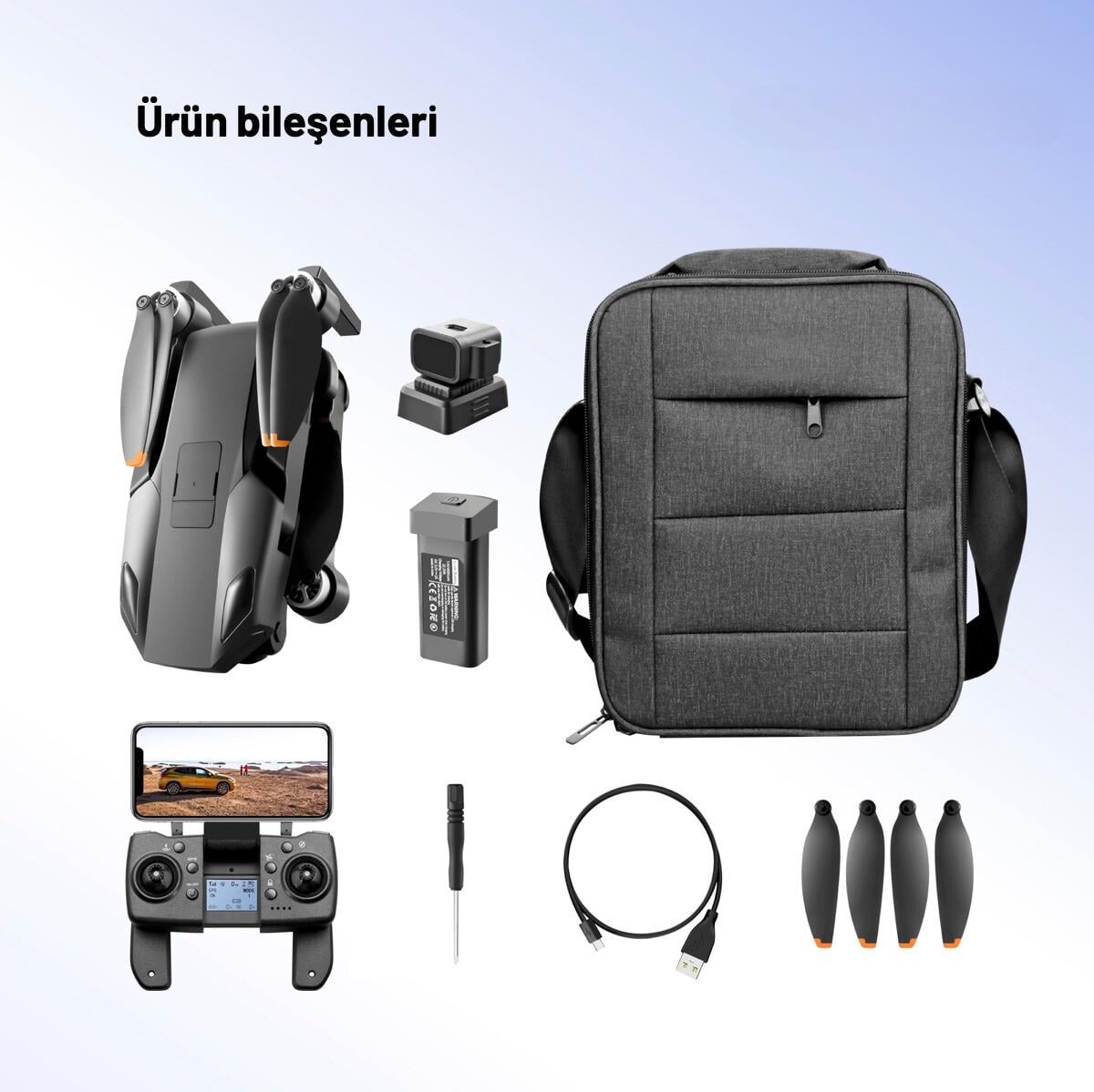 S135Pro Drone GPS 4K Hd Çift Kamera 2 Batarya ile 40 Dakika Uçuş Süresi Engelden Kaçınma Ve BENİ TAKİP ET modu